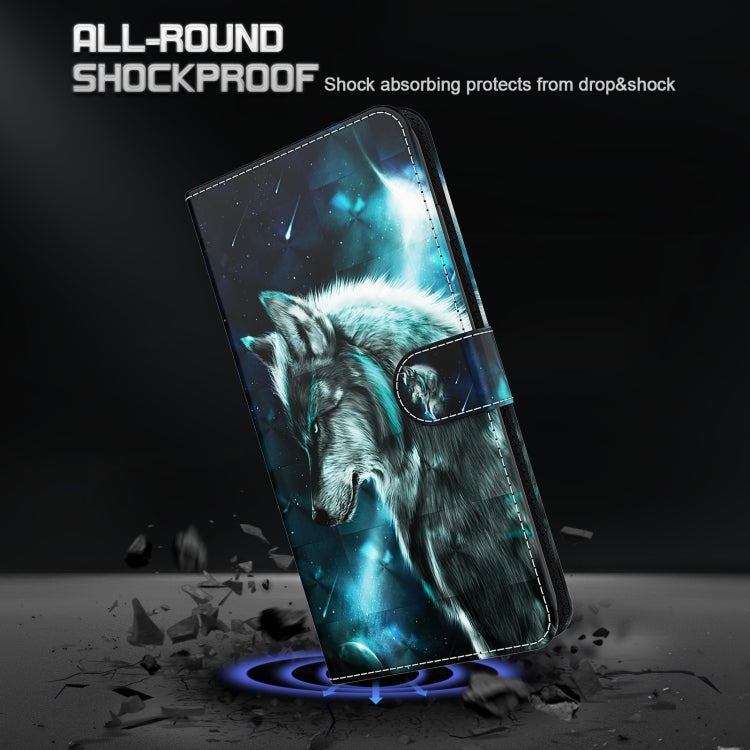 For Xiaomi Redmi Note 12 4G Global 3D Painting Pattern Flip Leather Phone Case(Wolf)