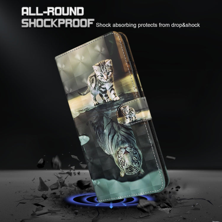 For Xiaomi Redmi Note 12 4G Global 3D Painting Pattern Flip Leather Phone Case(Cat Tiger)