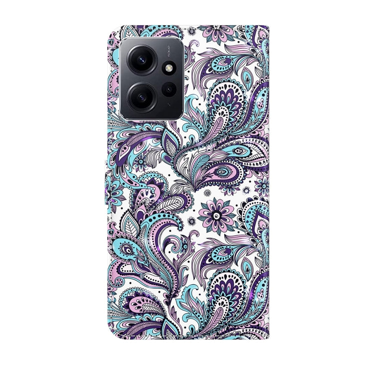 For Xiaomi Redmi Note 12 4G Global 3D Painting Pattern Flip Leather Phone Case(Swirl Pattern)