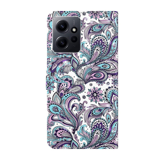 For Xiaomi Redmi Note 12 4G Global 3D Painting Pattern Flip Leather Phone Case(Swirl Pattern)