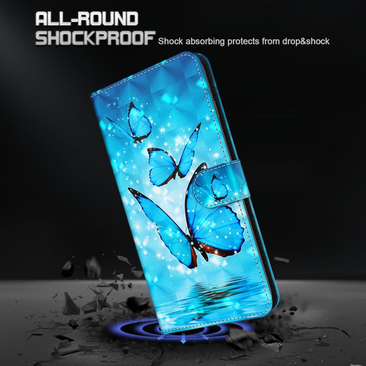 For Xiaomi Redmi Note 12 4G Global 3D Painting Pattern Flip Leather Phone Case(Three Butterflies)