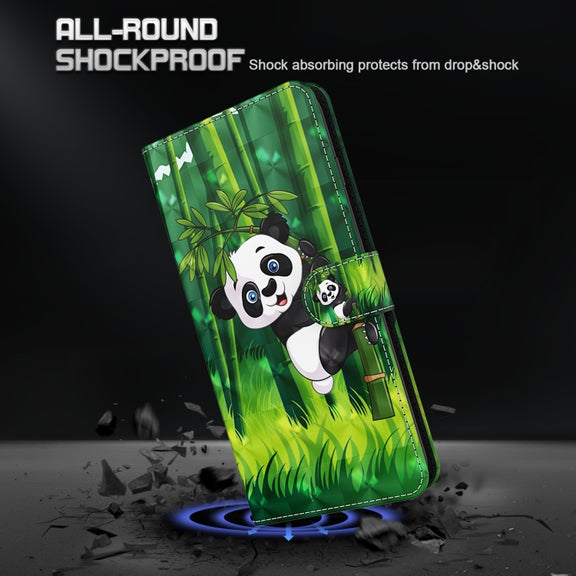 For Xiaomi Redmi Note 12 4G Global 3D Painting Pattern Flip Leather Phone Case(Bamboo Panda)