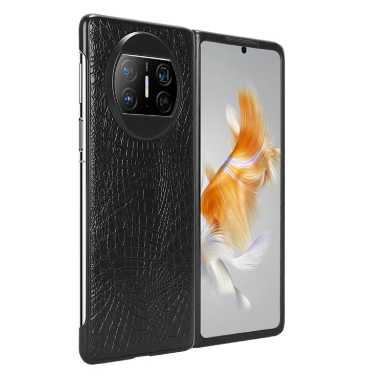 For Huawei Mate X3 Crocodile Texture Phone Case(Black)