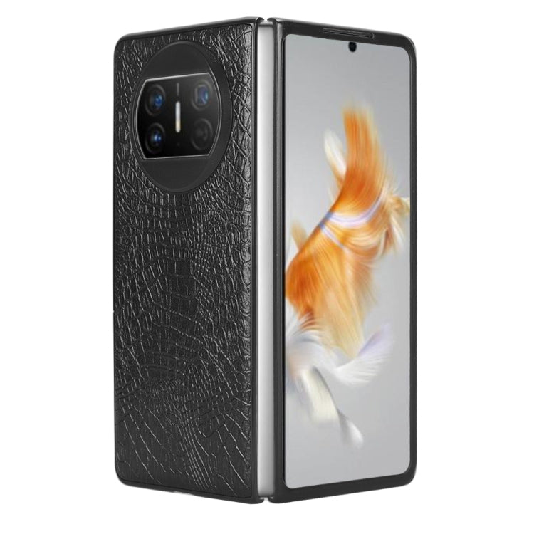 For Huawei Mate X3 Crocodile Texture Phone Case(Black)