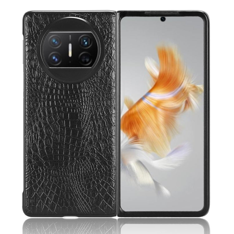 For Huawei Mate X3 Crocodile Texture Phone Case(Black)
