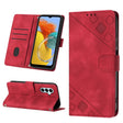 For Samsung Galaxy M14 5G Skin-feel Embossed Leather Phone Case(Red) - free shipping - PMC TechLife - Order now!