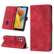For Samsung Galaxy M14 5G Skin-feel Embossed Leather Phone Case(Red)