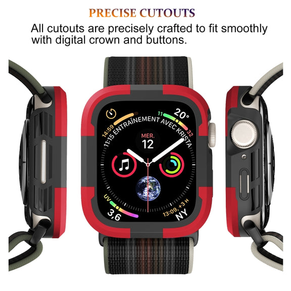 For Apple Watch Series 8 & 7 45mm Armor Frame Watch Case(Red)