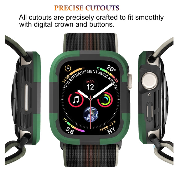 For Apple Watch Ultra 49mm Armor Frame Watch Case(Green)
