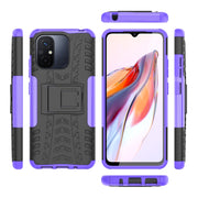 For Xiaomi Redmi 12C Tire Texture TPU + PC Phone Case with Holder(Purple)
