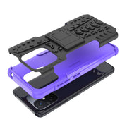 For Xiaomi Redmi 12C Tire Texture TPU + PC Phone Case with Holder(Purple)