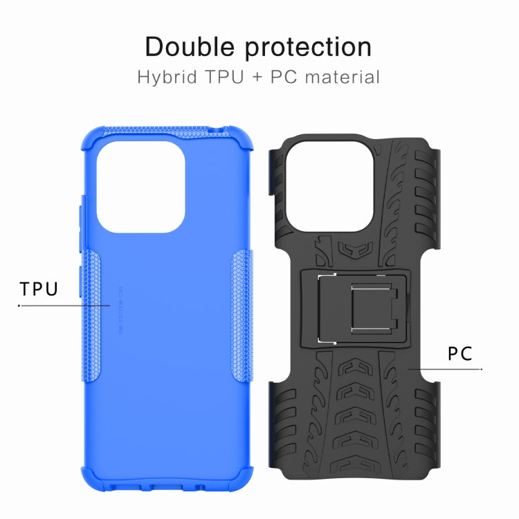 For Xiaomi Redmi 12C Tire Texture TPU + PC Phone Case with Holder(Red)