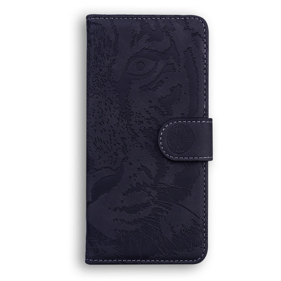 For Realme C55 Tiger Embossing Pattern Flip Leather Phone Case(Black)