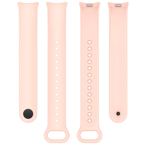 For Xiaomi Mi Band 8 Solid Color Stainless Steel Plug Replacement Watch Band (Light Pink)