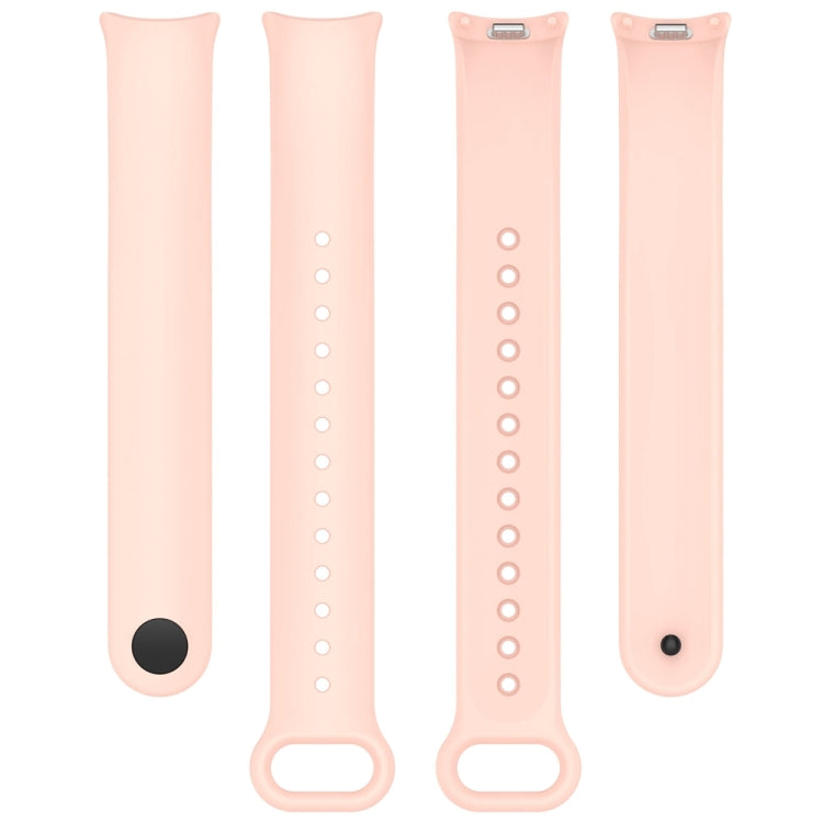 For Xiaomi Mi Band 8 Solid Color Stainless Steel Plug Replacement Watch Band (Light Pink)