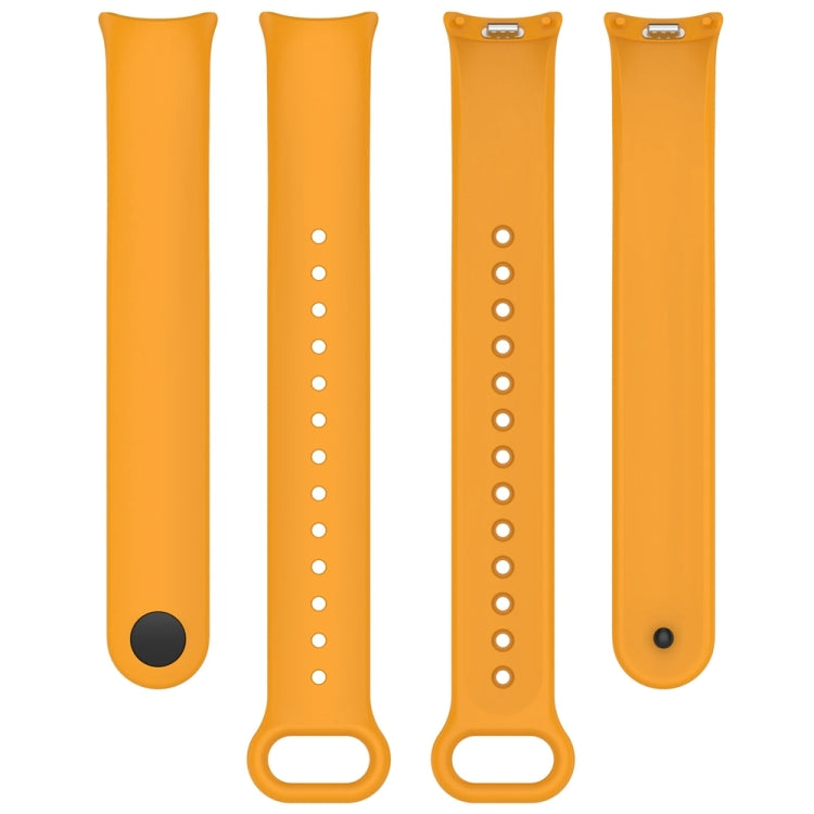 For Xiaomi Mi Band 8 Solid Color Stainless Steel Plug Replacement Watch Band (Yellow)