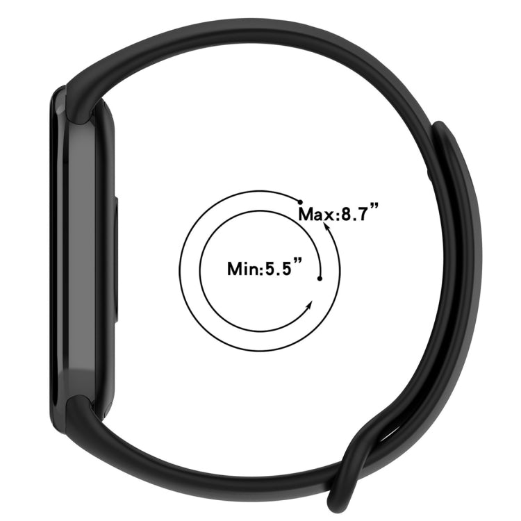 For Xiaomi Mi Band 8 Solid Color Stainless Steel Plug Replacement Watch Band (Light Pink)
