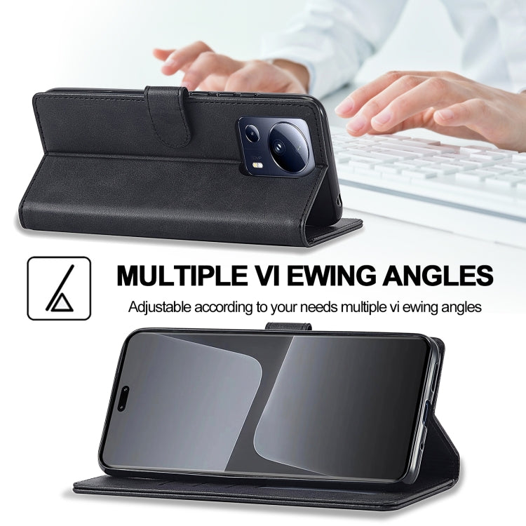 For Xiaomi 13 Lite LC.IMEEKE Calf Texture Horizontal Flip Leather Case(Black)