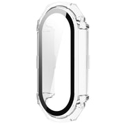 For Xiaomi Mi Band 8 PC + Tempered Glass Integrated Protective Watch Case(Transparent White)