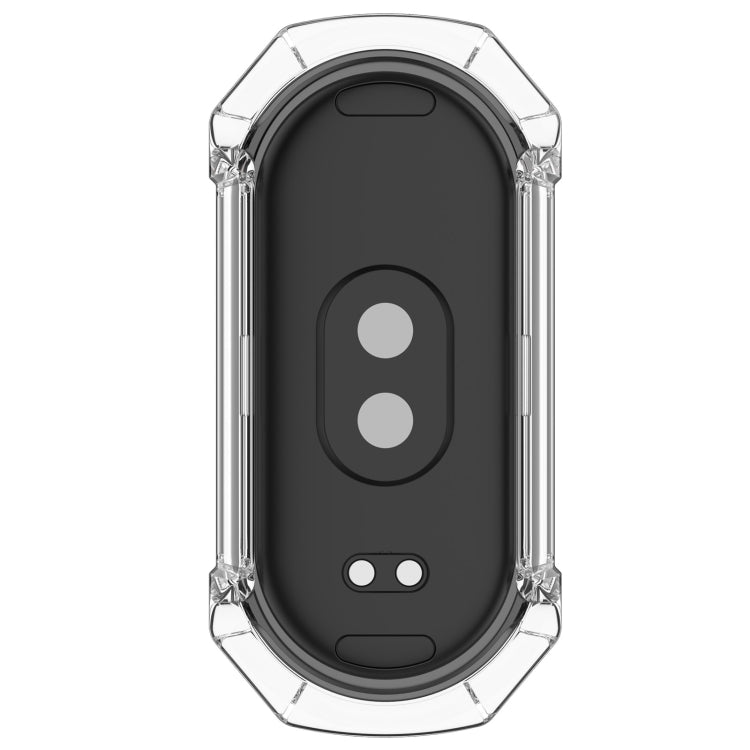 For Xiaomi Mi Band 8 PC + Tempered Glass Integrated Protective Watch Case(Transparent White)