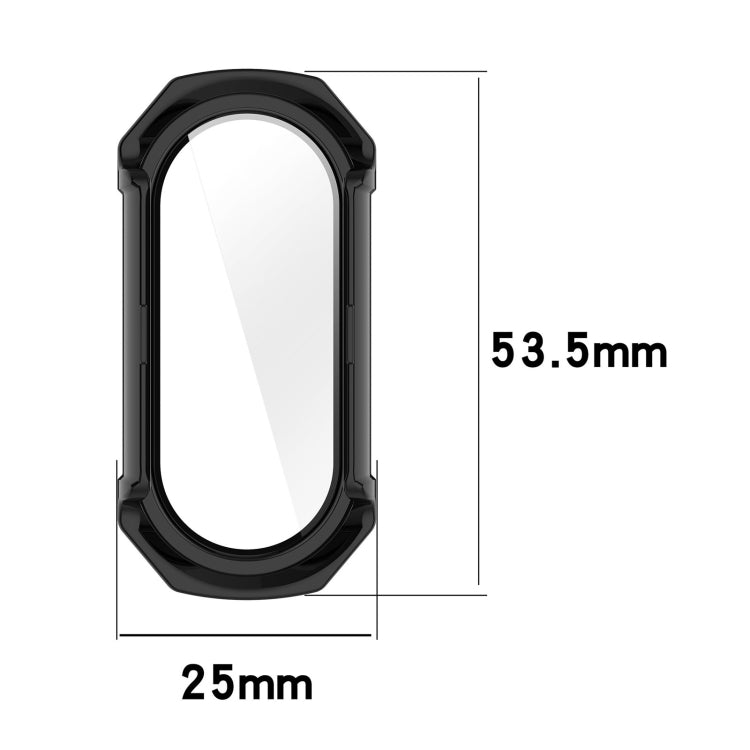 For Xiaomi Mi Band 8 PC + Tempered Glass Integrated Protective Watch Case(Transparent White)