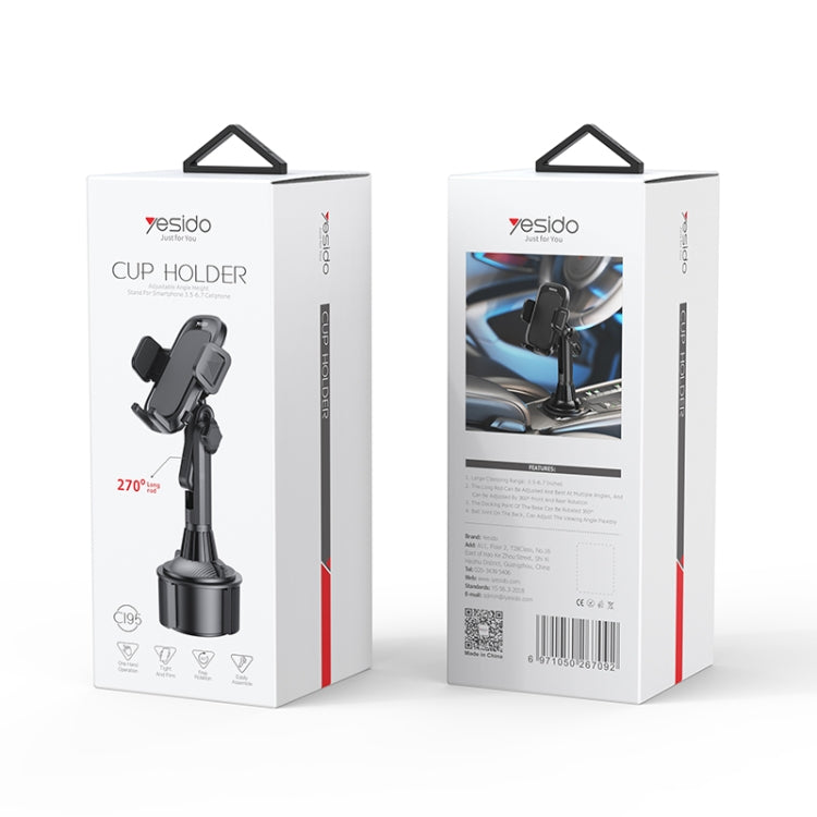 Yesido C195 Car Cup Holder Using Phone Bracket(Black)
