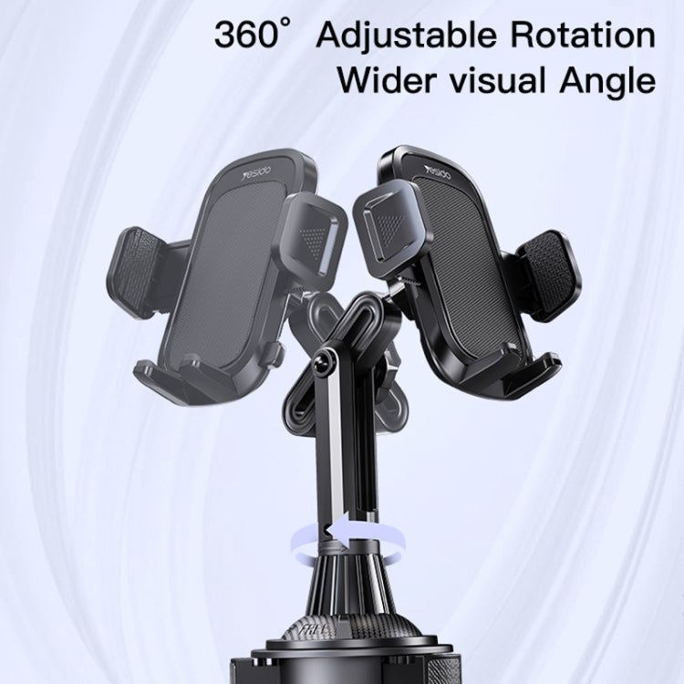 Yesido C195 Car Cup Holder Using Phone Bracket(Black)