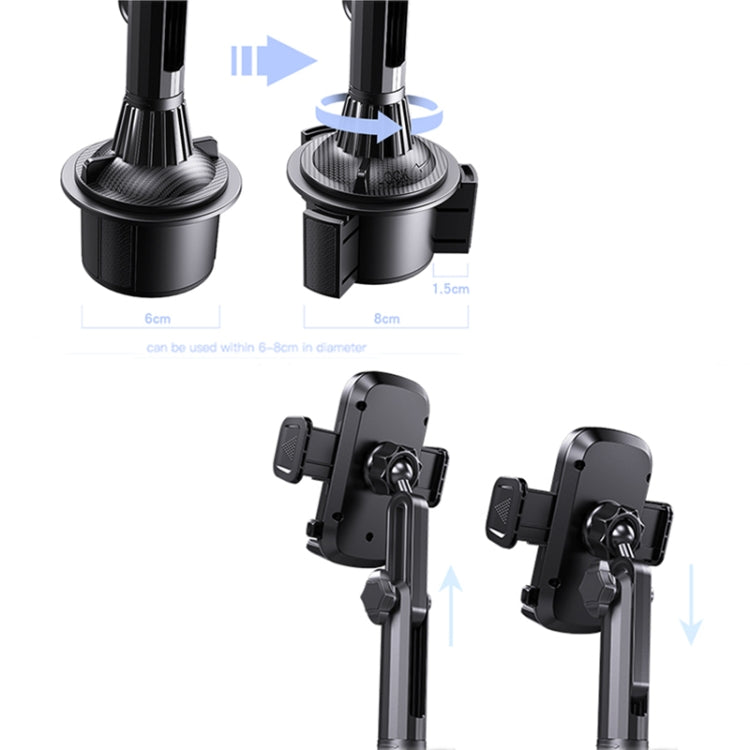Yesido C195 Car Cup Holder Using Phone Bracket(Black)
