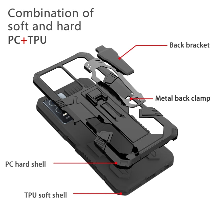 For Xiaomi Redmi 12C Armor Warrior Shockproof PC + TPU Phone Case(Black)