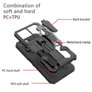 For Xiaomi Redmi 12C Armor Warrior Shockproof PC + TPU Phone Case(Black)