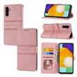 For Samsung Galaxy A14 5G Embossed Stripes Skin Feel Leather Phone Case(Pink) - free shipping - PMC TechLife - Order now!