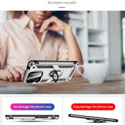 For Xiaomi Redmi 12C / 11A Shockproof TPU + PC Phone Case with Holder(Silver)