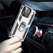 For Xiaomi Redmi 12C / 11A Shockproof TPU + PC Phone Case with Holder(Silver)