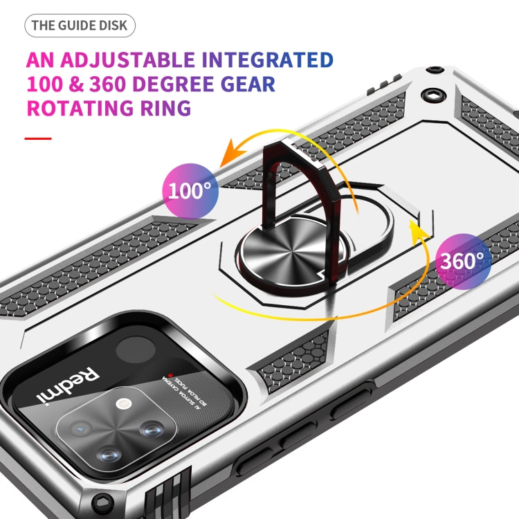 For Xiaomi Redmi 12C / 11A Shockproof TPU + PC Phone Case with Holder(Silver)