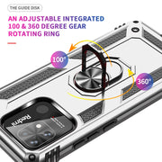 For Xiaomi Redmi 12C / 11A Shockproof TPU + PC Phone Case with Holder(Silver)