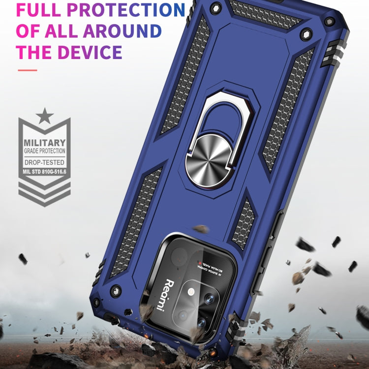 For Xiaomi Redmi 12C / 11A Shockproof TPU + PC Phone Case with Holder(Blue)