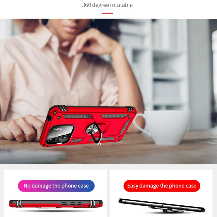 For Xiaomi Redmi 12C / 11A Shockproof TPU + PC Phone Case with Holder(Red)