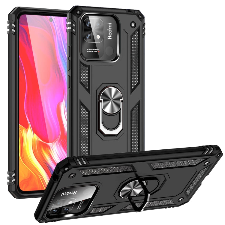 For Xiaomi Redmi 12C / 11A Shockproof TPU + PC Phone Case with Holder(Black)