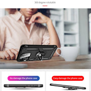 For Xiaomi Redmi 12C / 11A Shockproof TPU + PC Phone Case with Holder(Black)
