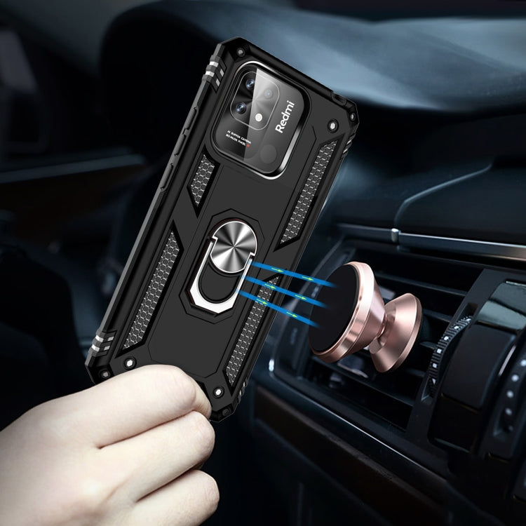 For Xiaomi Redmi 12C / 11A Shockproof TPU + PC Phone Case with Holder(Black)