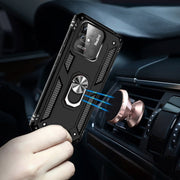 For Xiaomi Redmi 12C / 11A Shockproof TPU + PC Phone Case with Holder(Black)