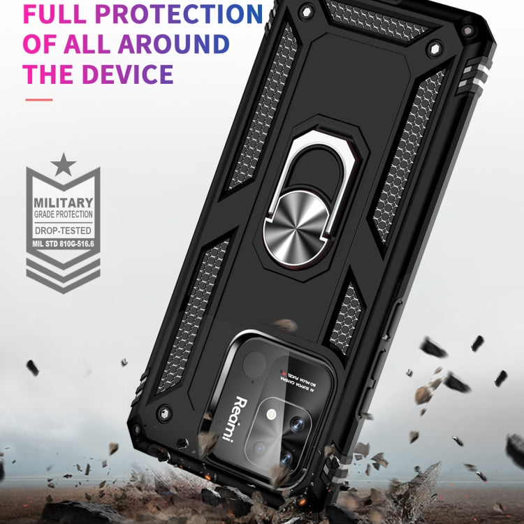 For Xiaomi Redmi 12C / 11A Shockproof TPU + PC Phone Case with Holder(Black)