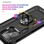 For Xiaomi Redmi 12C / 11A Shockproof TPU + PC Phone Case with Holder(Black)