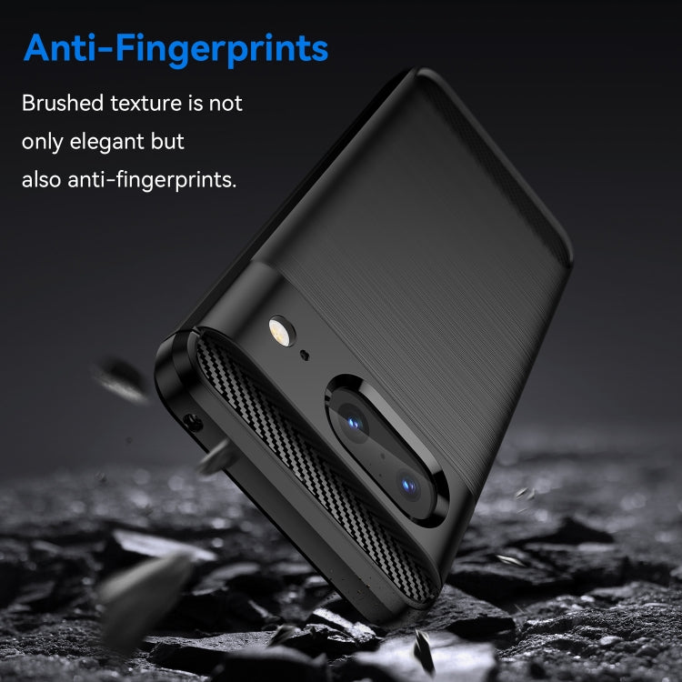 For Google Pixel 8 Carbon Fiber Brushed Texture TPU Case(Black)