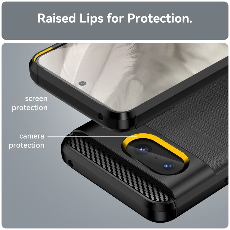 For Google Pixel 8 Carbon Fiber Brushed Texture TPU Case(Black)