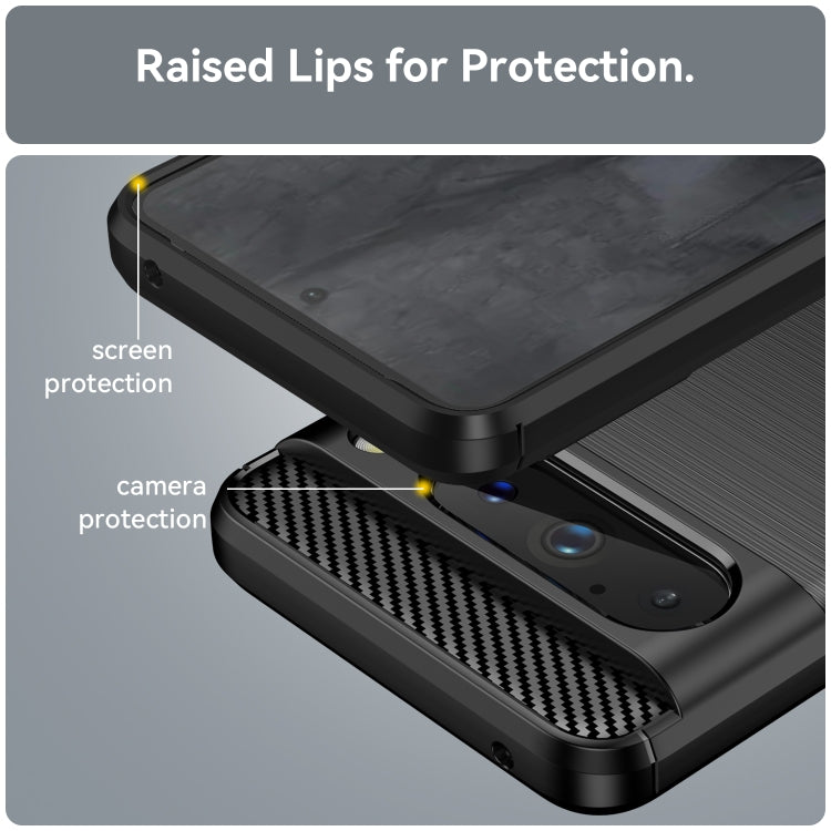 For Google Pixel 8 Pro Carbon Fiber Brushed Texture TPU Case(Black)
