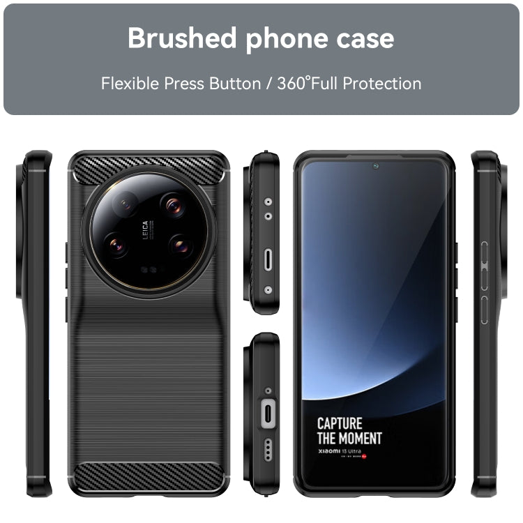 For Xiaomi 13 Ultra Carbon Fiber Brushed Texture TPU Case(Black)
