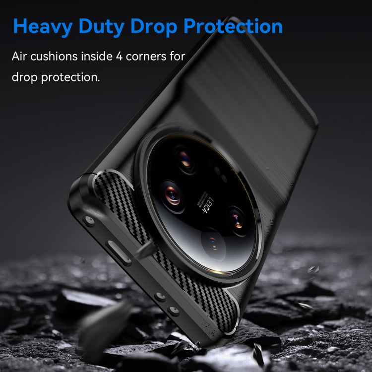 For Xiaomi 13 Ultra Carbon Fiber Brushed Texture TPU Case(Black)