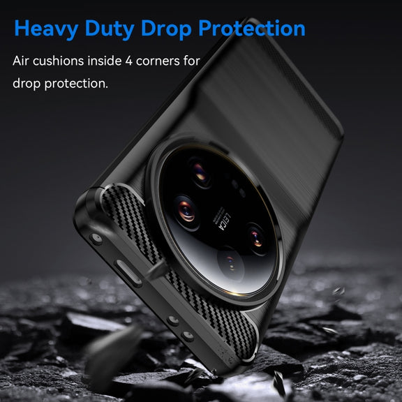 For Xiaomi 13 Ultra Carbon Fiber Brushed Texture TPU Case(Black)