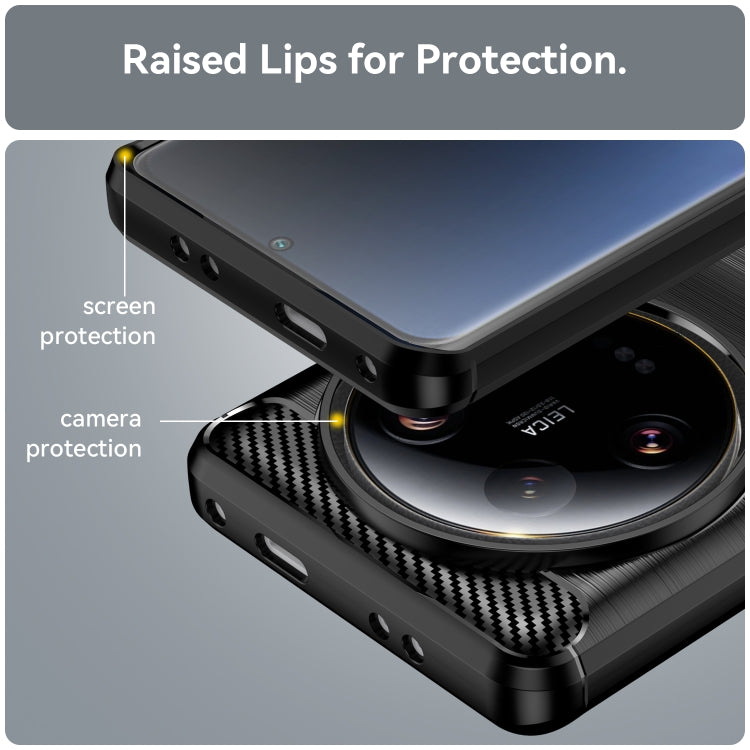 For Xiaomi 13 Ultra Carbon Fiber Brushed Texture TPU Case(Black)